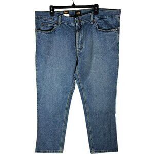 Lee NWT Regular Fit Straight Leg Jeans Men's Size 42x30 Medium Blue Denim